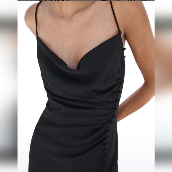 ZARA Slip Dress Black Lingerie Style Midi Blogger Fave! SIZE S - Picture 10 of 12